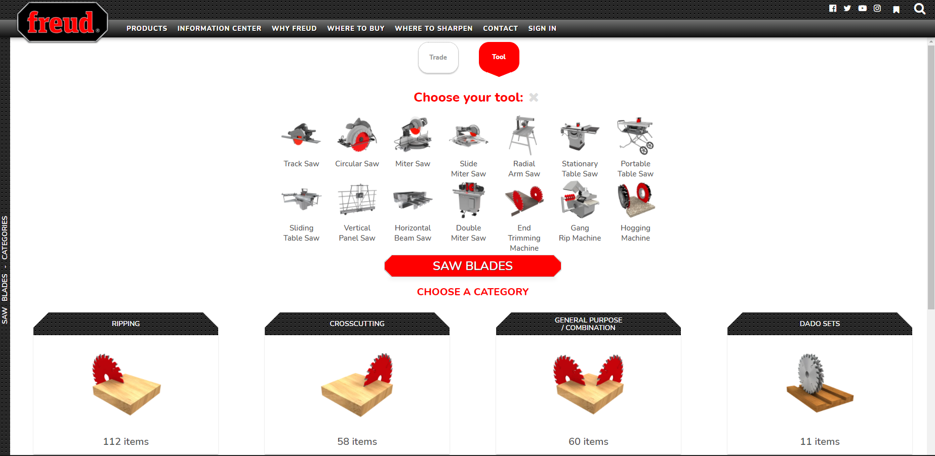 Freud Tools Online Catalog